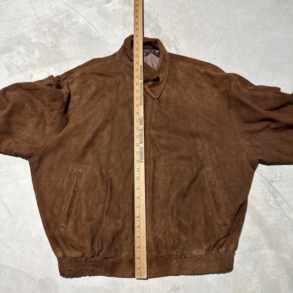 VTG Golden Bear Sportswear Men's SZ L Brown Suede Leather Bomber Jacket USA MADE - Picture 8 of 12